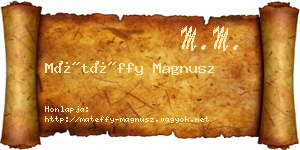 Mátéffy Magnusz névjegykártya